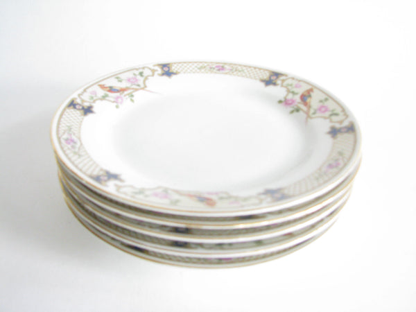 edgebrookhouse - Antique Carl Tielsch & Co. Altwasser Silesia Germany Porcelain Salad Plates with Pheasant Design - Set of 5