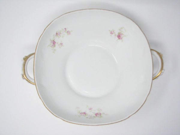 edgebrookhouse - Antique Charles Field Haviland GDA Limoges Floral Porcelain Extra Large Handled Serving Bowl