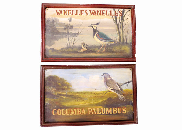 edgebrookhouse - Antique Folk Art Naturalist Sign of Vanelles Vanelles (Lapwing or Peewit) by the Meek Co