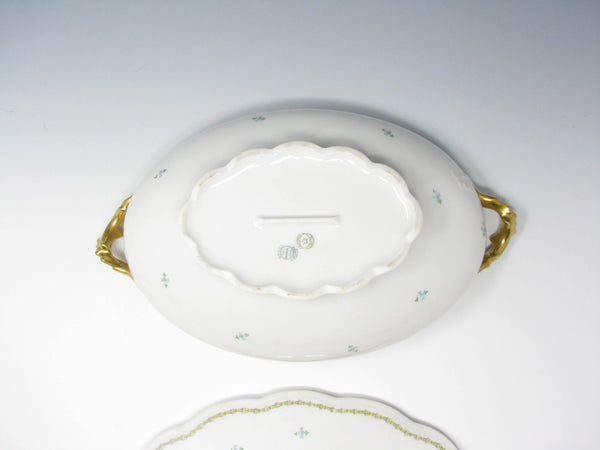 edgebrookhouse - Antique GD & Cie Avenir Decorated Legrand & Co Limoges Porcelain Lidded Serving Dish
