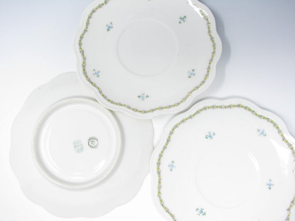 edgebrookhouse - Antique GD & Cie Avenir Decorated Legrand & Co Limoges Porcelain Saucers - 4 Pieces