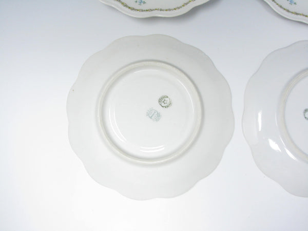 edgebrookhouse - Antique GD & Cie Avenir Decorated Legrand & Co Limoges Porcelain Saucers - 4 Pieces