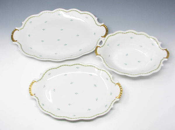 edgebrookhouse - Antique GD & Cie Avenir Decorated Legrand & Co Limoges Porcelain Serving Dishes - 3 Pieces