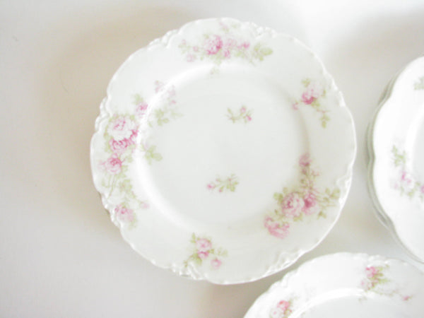 edgebrookhouse - Antique Haviland Limoges Porcelain Mix Match Salad Plates with Floral Design - Set of 8