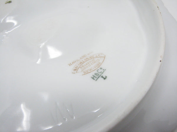 edgebrookhouse - Antique Haviland Limoges Turkey Oyster Plates for Davis Collamore & Co New York - Set of 2