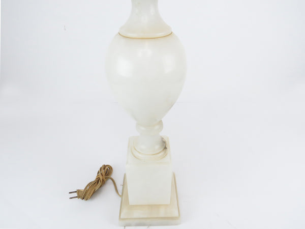 edgebrookhouse - Antique Italian Translucent White Alabaster Vase or Urn / Balusters Form Table Lamp