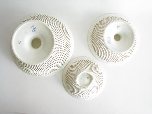 edgebrookhouse - Antique Max Roesler Bavaria Reticulated Porcelain Decorative Bowls / Compotes - Set of 3