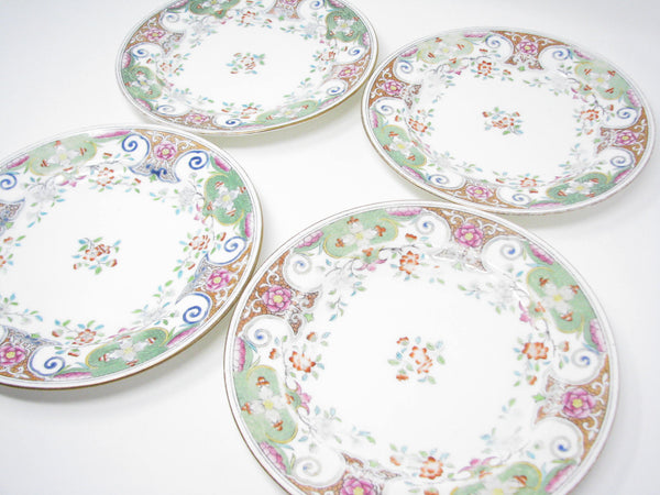 edgebrookhouse - Antique Mintons England Porcelain Salad Plates with Floral Design - Set of 4