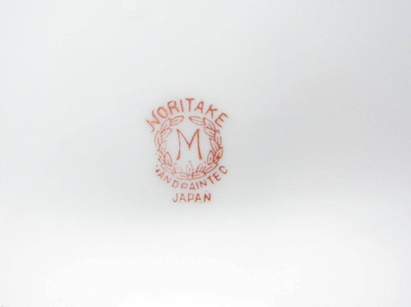 edgebrookhouse - Antique Noritake Hand-Painted Dinner Plates with Green, Gold and Floral Rim - Set of 10