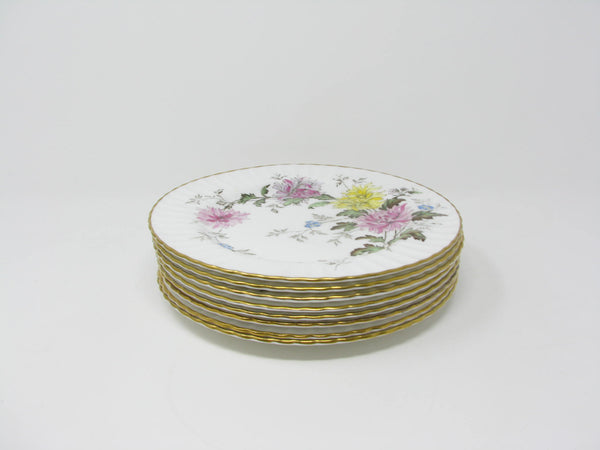 edgebrookhouse - Antique Paragon England Autumn Glory Fine Bone China Salad Plates with Pink Yellow Flowers - 8 Pieces