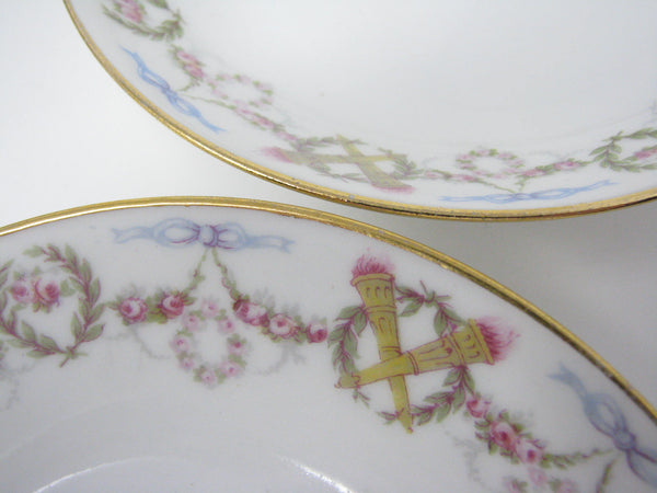 edgebrookhouse - Antique Porcelain Limousine (PL) M Redon Small Bowls with Torch Floral Design - Set of 10