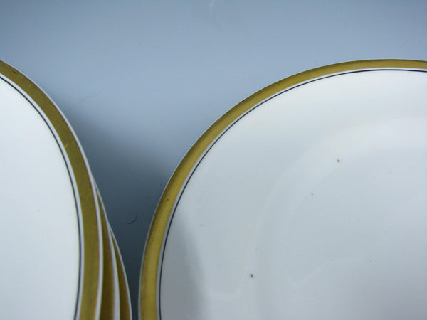 edgebrookhouse - Antique Porcelaine Limousine Porcelain Dinner Plates with Gold Trim Decorated by Stouffer Studio - 6 Pieces