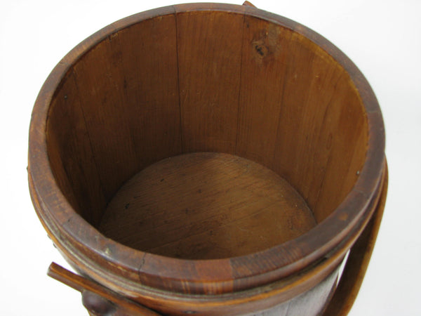 edgebrookhouse - Antique Primitive Firkin Lidded Sugar Bucket with Handle