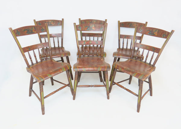 edgebrookhouse - Antique Primitive Pennsylvania Dutch Painted Side Chairs - Set of 8