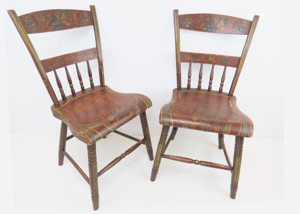 edgebrookhouse - Antique Primitive Pennsylvania Dutch Painted Side Chairs - Set of 11