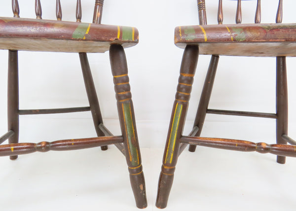 edgebrookhouse - Antique Primitive Pennsylvania Dutch Painted Side Chairs - Set of 13