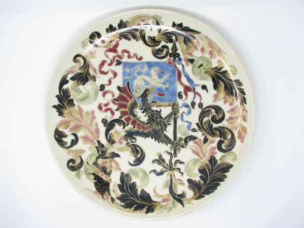 edgebrookhouse - Antique Rudolph Ditmar of Znaim Austria (RDK) Decorative Wall Plaques or Plates with Polychrome Eagles & Flags - a Pair