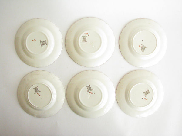 edgebrookhouse - Antique Copeland Spode Indian Tree Scalloped Bread or Dessert Plates - Set of 6