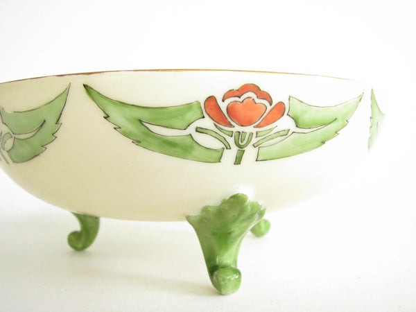 edgebrookhouse - Antique T&V Limoges France Hand Painted Footed Bowl with Floral Design