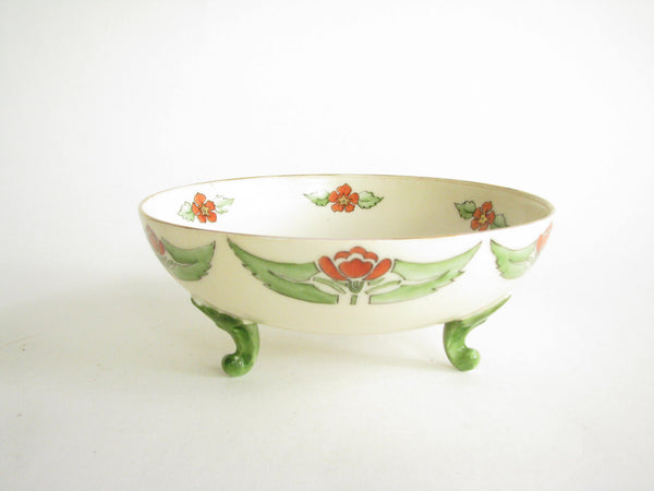 edgebrookhouse - Antique T&V Limoges France Hand Painted Footed Bowl with Floral Design