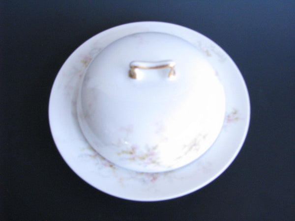 edgebrookhouse - Antique Theodore Haviland Limoges Hand-Painted Porcelain Covered Butter Dish