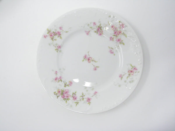 edgebrookhouse - Antique Theodore Haviland Limoges Porcelain Bread or Dessert Plates with Floral Design and Embossed Rim - Set of 8