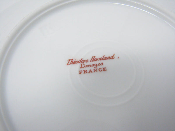 edgebrookhouse - Antique Theodore Haviland Limoges Porcelain Bread or Dessert Plates with Floral Design and Embossed Rim - Set of 8