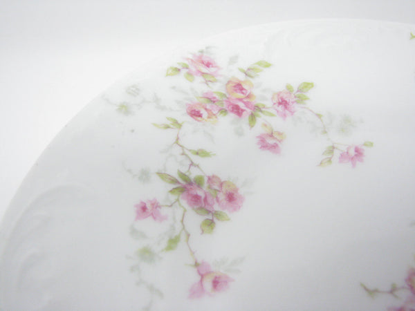 edgebrookhouse - Antique Theodore Haviland Limoges Porcelain Bread or Dessert Plates with Floral Design and Embossed Rim - Set of 8