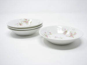 edgebrookhouse - Antique Theodore Haviland Limoges Porcelain Small Bowls with Floral Design and Embossed Rim - Set of 4