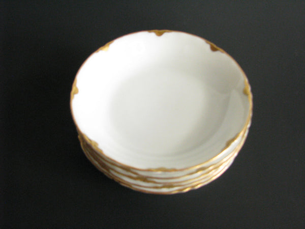 edgebrookhouse - Antique Thomas Bavaria Scalloped Porcelain Small Bowls with Gold Detail -Set of 5