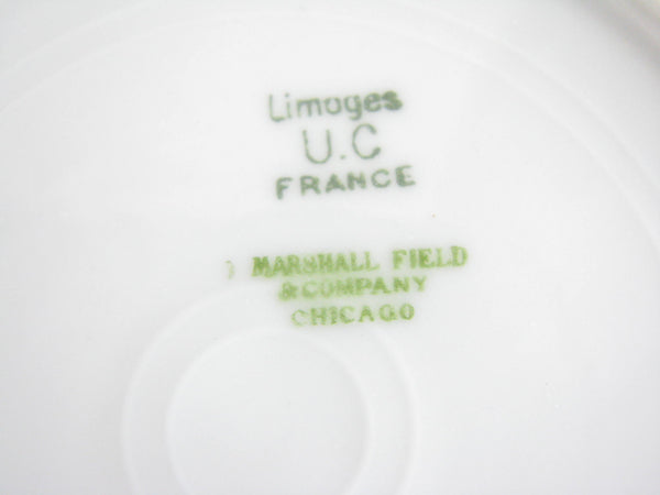 edgebrookhouse - Antique Union Ceramique (UC) France Limoges Porcelain Bread or Dessert Plates for Marshall Field & Company Chicago Blue - Set of 13