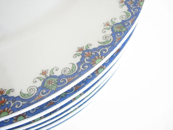 edgebrookhouse - Antique Union Ceramique (UC) France Limoges Porcelain Salad Plates for Marshall Field & Company Chicago Blue - Set of 9