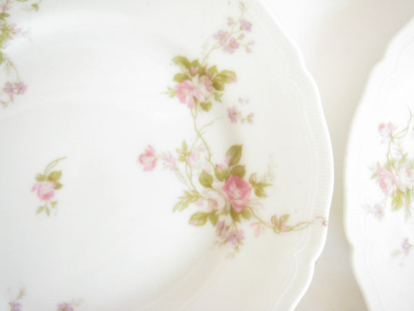 edgebrookhouse - Antique Vienna Austria Scalloped Porcelain Salad Plates with Floral Design - Set of 5
