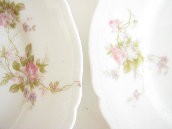 edgebrookhouse - Antique Vienna Austria Scalloped Porcelain Salad Plates with Floral Design - Set of 5