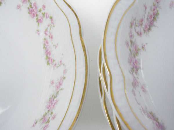 edgebrookhouse - Antique Zeh Scherzer & Co Scalloped Porcelain Bowls with Floral Design - Set of 5