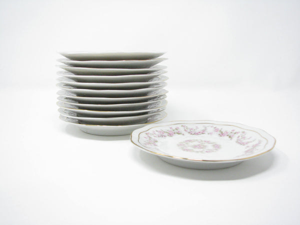 edgebrookhouse - Antique Zeh Scherzer & Co Scalloped Porcelain Bread or Dessert Plates with Floral Design - Set of 12