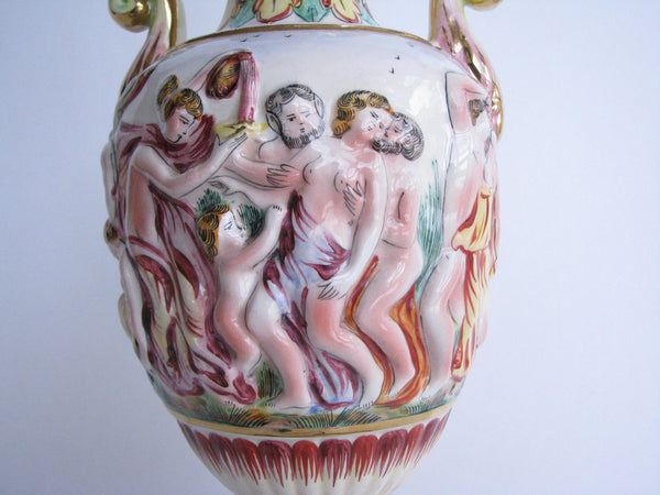 edgebrookhouse - Antique Capodimonte Italian Gilt & Painted Porcelain Lamp