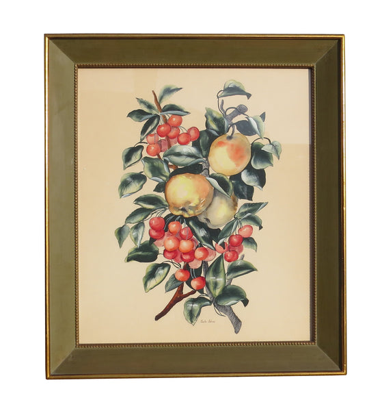 edgebrookhouse - Antique Pair of Original Still Life Watercolors by Listed Artist Charles Adams