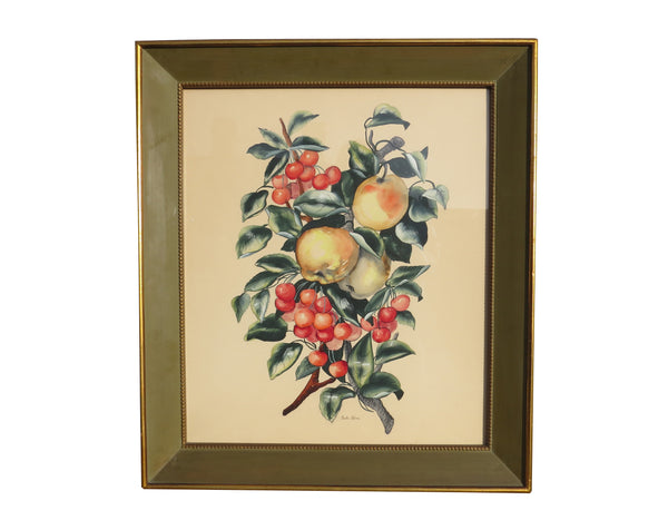 edgebrookhouse - Antique Pair of Original Still Life Watercolors by Listed Artist Charles Adams