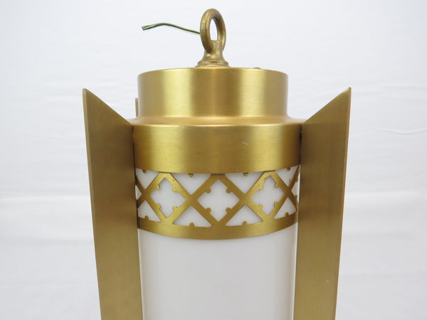edgebrookhouse - Art Deco Style Brushed Brass and White Acrylic Hanging Pendant Light
