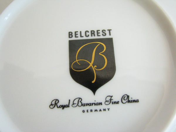 edgebrookhouse - Vintage Belcrest Royal Tiara Bavarian Porcelain Bread or Dessert Plates with Gold and Platinum Rim - Set of 12