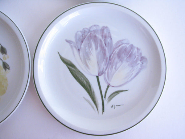 edgebrookhouse - Block Portugal Hand Painted Porcelain Plates with Floral Designs - Set of 4
