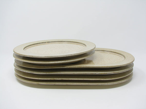 edgebrookhouse - Bloomingville Danish Nordic Nugga Handmade Speckled Beige Stoneware Salad and Dinner Serving Plates - 6 Pieces