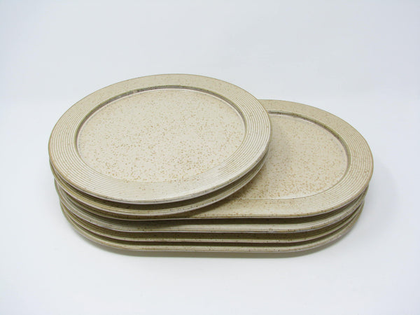 edgebrookhouse - Bloomingville Danish Nordic Nugga Handmade Speckled Beige Stoneware Salad and Dinner Serving Plates - 6 Pieces