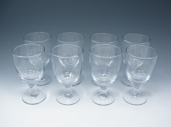 edgebrookhouse - Blown Glass Water or Wine Goblets with Clear Thick Stem - 8 Pieces