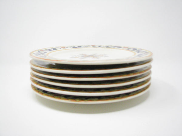 edgebrookhouse - Ceramic Salad Plates with Folk Art Floral Design Made in Portugal - Set of 6