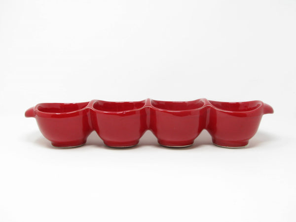 edgebrookhouse - Ceramiche Virginia Italy Red Ceramic Long Four-Section Serving Relish or Snack Tray