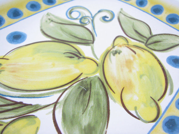 edgebrookhouse - Ceramisia Italy Ceramic Salad Plates / Small Platters with Lemon Design - Set of 11