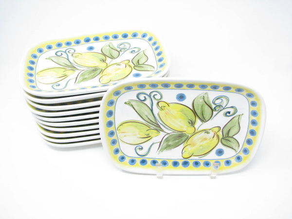 edgebrookhouse - Ceramisia Italy Ceramic Salad Plates / Small Platters with Lemon Design - Set of 11
