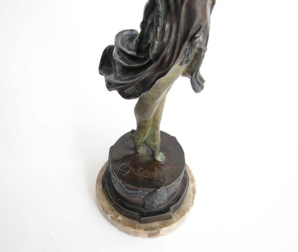 edgebrookhouse - Claire Jeanne Roberte Colinet Patinated Cold-Painted Art Deco Bronze Sculpture "Crimean Dancer"